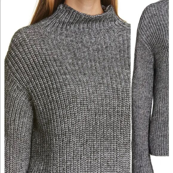 Line Genevieve funnel neck sweater grey Nordstrom soft - Picture 3 of 9